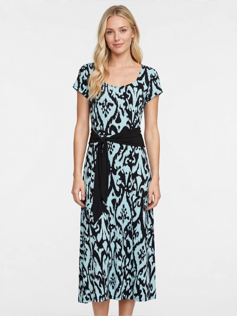 Perceptions New York Abstract Print Midi Dress Size 10 Like New
